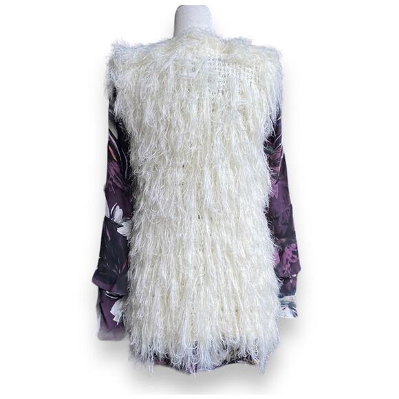 BCBGMaxarzia Faux Fur Sweater Vest
Sz XS/S Ivory White Boho Retro 70s Long Line - Picture 8 of 12